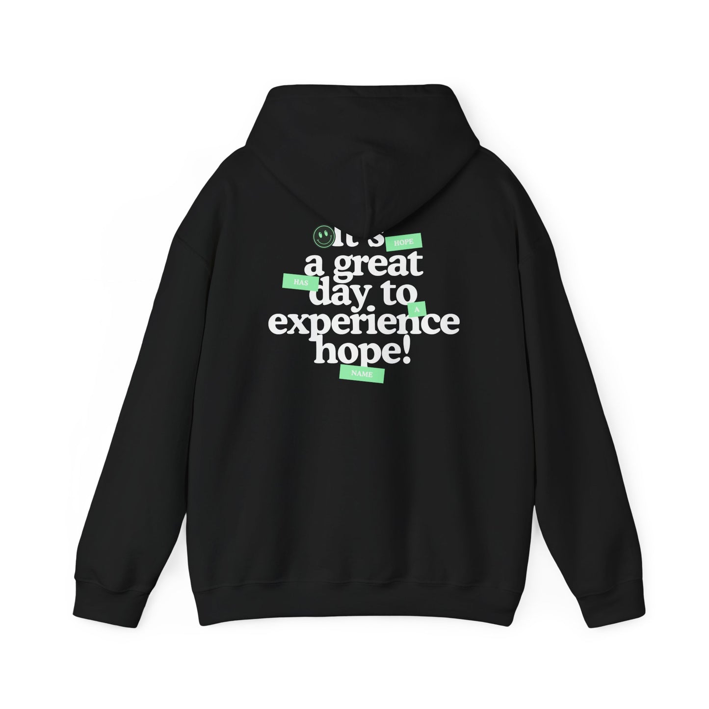 HopeX Vibes Hoodie — "What a great day to experience hope!" Inspirational Graphic Hooded Sweatshirt