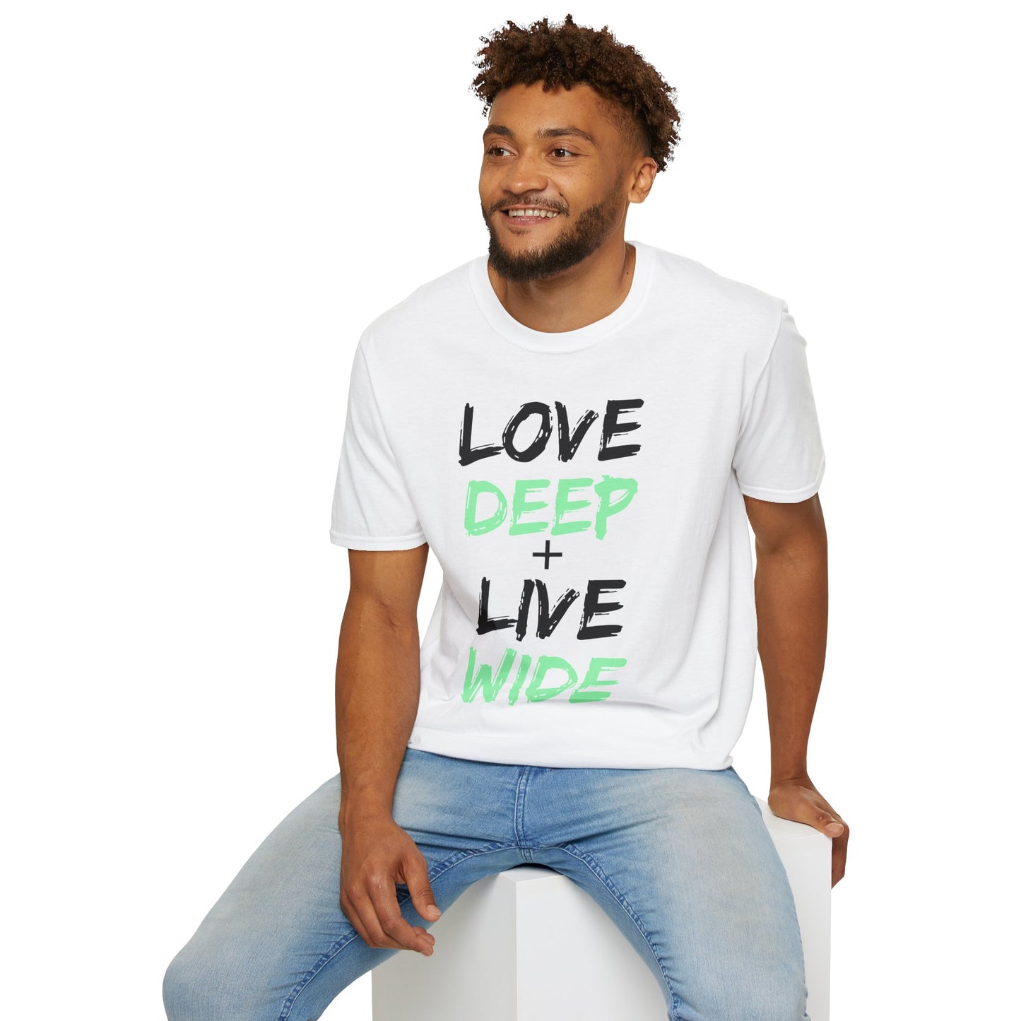 Love Deep + Live Wide T-Shirt — Inspirational Graphic Tee