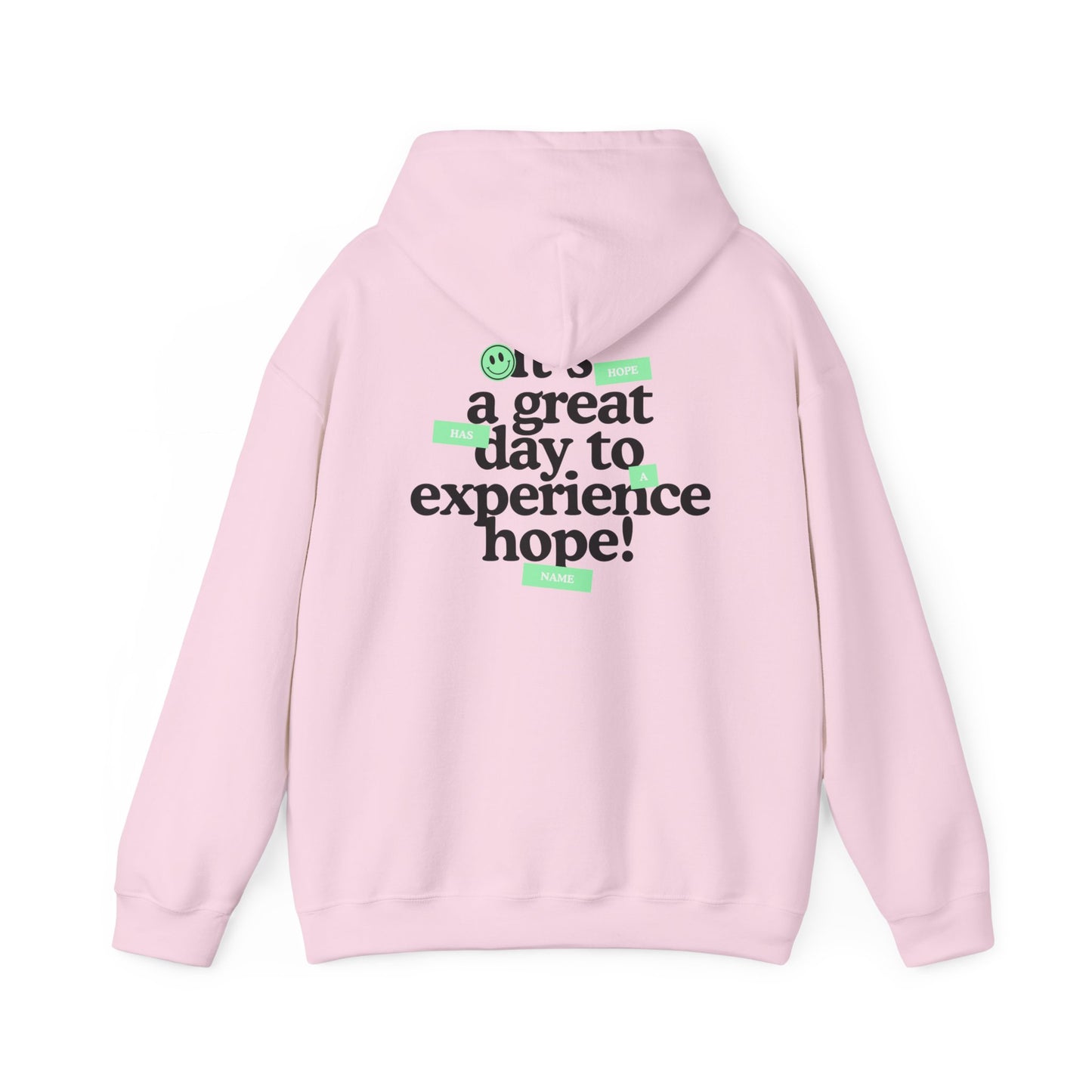 HopeX Vibes Hoodie — "What a great day to experience hope!" Inspirational Graphic Hooded Sweatshirt