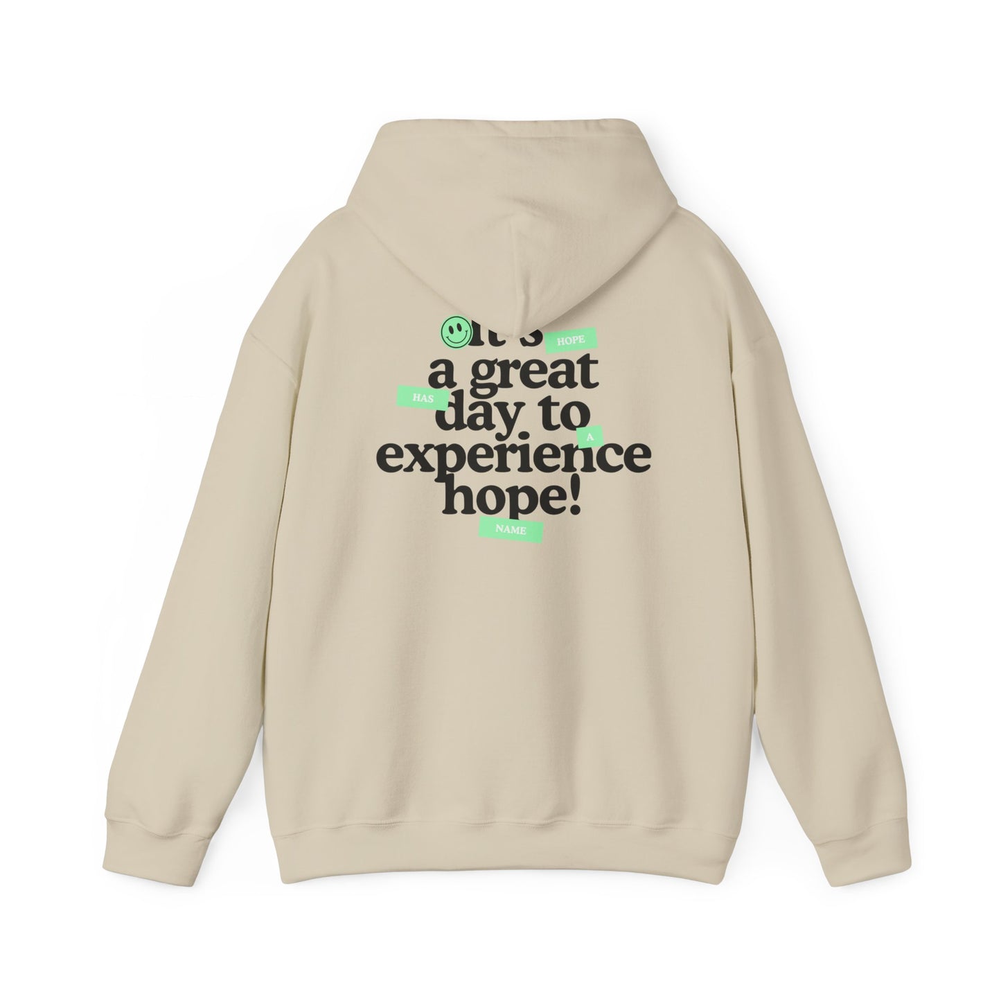 HopeX Vibes Hoodie — "What a great day to experience hope!" Inspirational Graphic Hooded Sweatshirt